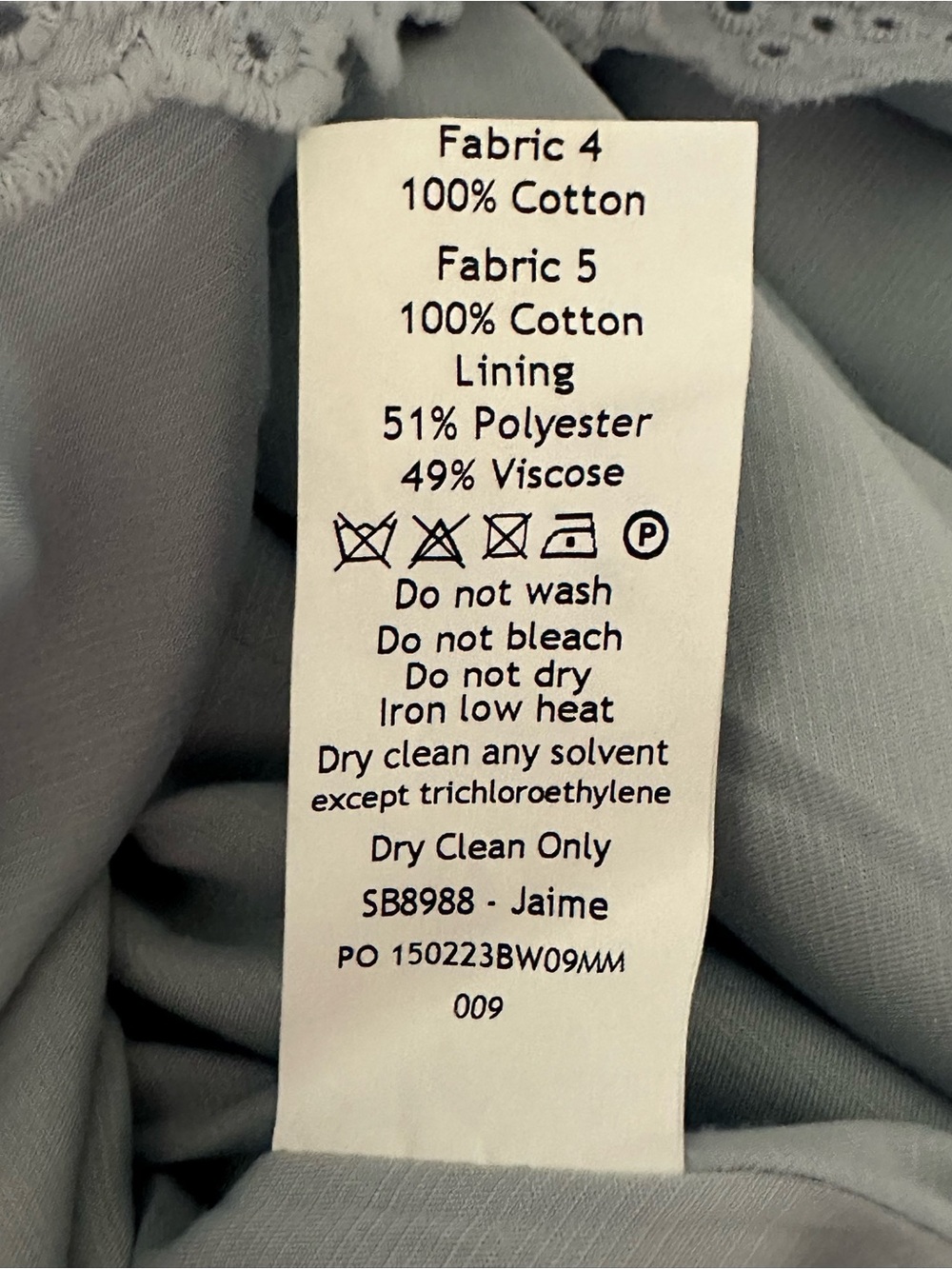 House of CB 'Jaime' Soft Blue Cotton Broderie Anglais Midi Sundress New! - Picture 15 of 15